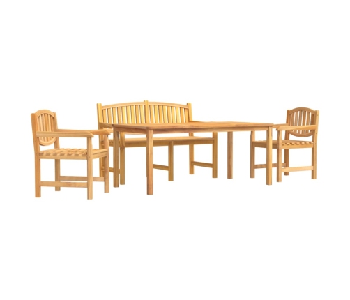Juego de comedor para jardín 4 piezas madera maciza de teca