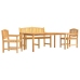 Juego de comedor para jardín 4 piezas madera maciza de teca