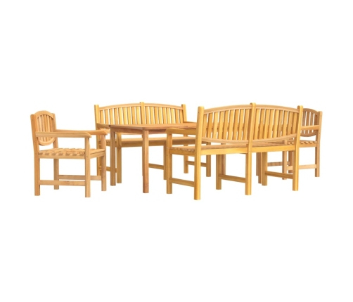 Juego de comedor para jardín 5 piezas madera maciza de teca