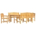Juego de comedor para jardín 5 piezas madera maciza de teca