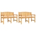 Juego de comedor para jardín 5 piezas madera maciza de teca