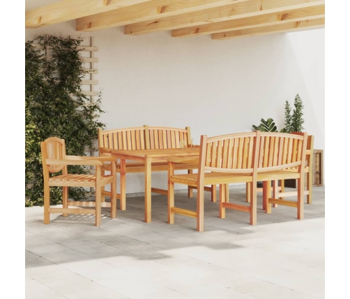 Juego de comedor para jardín 5 piezas madera maciza de teca