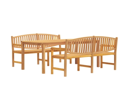 Juego de comedor para jardín 3 pzas madera maciza de teca