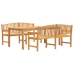 Juego de comedor para jardín 3 pzas madera maciza de teca