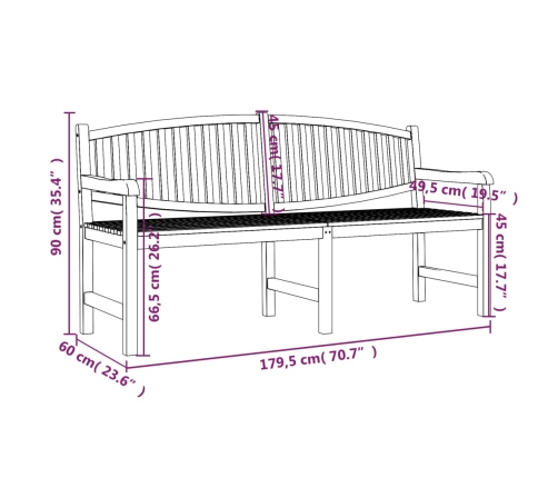 Juego de comedor para jardín 3 pzas madera maciza de teca