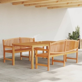 Juego de comedor para jardín 3 pzas madera maciza de teca