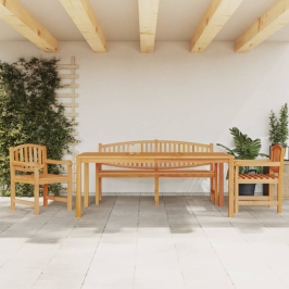 Juego de comedor para jardín 4 piezas madera maciza de teca