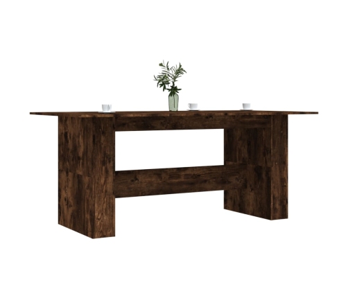 vidaXL Mesa de comedor madera de ingeniería roble ahumado 180x90x76 cm