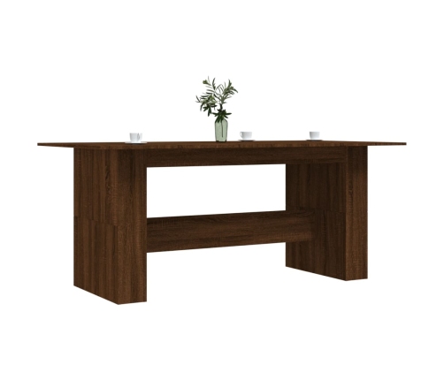 Mesa de comedor madera de ingeniería marrón roble 180x90x76 cm