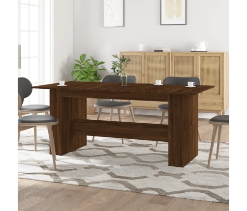 Mesa de comedor madera de ingeniería marrón roble 180x90x76 cm