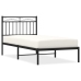 Estructura cama sin colchón con cabecero metal negro 90x190 cm