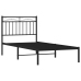 Estructura cama sin colchón con cabecero metal negro 90x190 cm