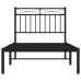 Estructura cama sin colchón con cabecero metal negro 90x190 cm