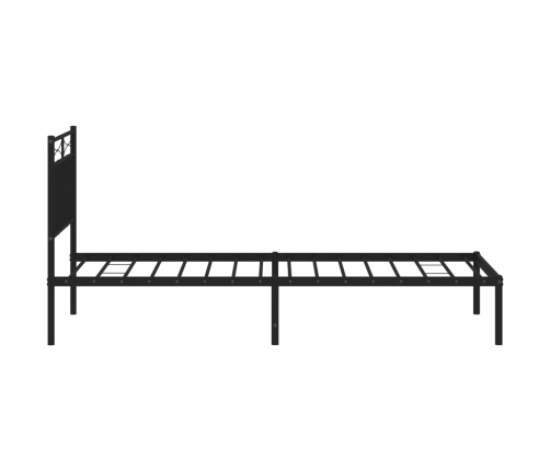 Estructura cama sin colchón con cabecero metal negro 90x190 cm