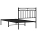 Estructura cama sin colchón con cabecero metal negro 90x190 cm