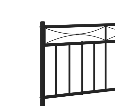 Estructura cama sin colchón con cabecero metal negro 90x190 cm