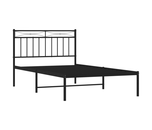 Estructura cama sin colchón con cabecero metal negro 107x203 cm