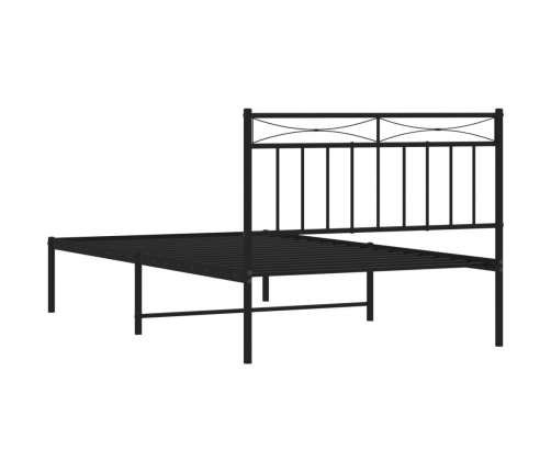 Estructura cama sin colchón con cabecero metal negro 107x203 cm