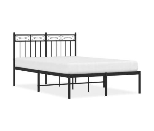 Estructura cama sin colchón con cabecero metal negro 120x190 cm