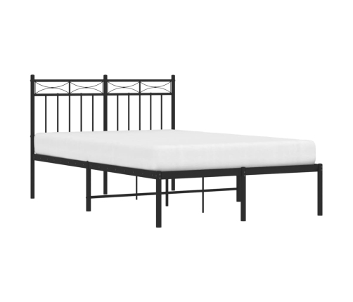 Estructura cama sin colchón con cabecero metal negro 120x190 cm