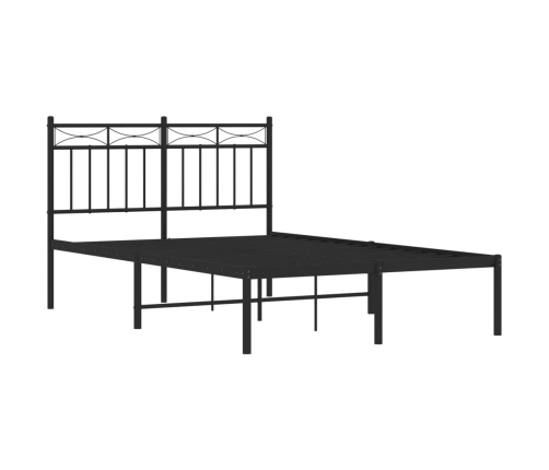 Estructura cama sin colchón con cabecero metal negro 120x190 cm