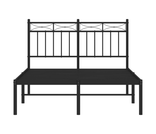 Estructura cama sin colchón con cabecero metal negro 120x190 cm