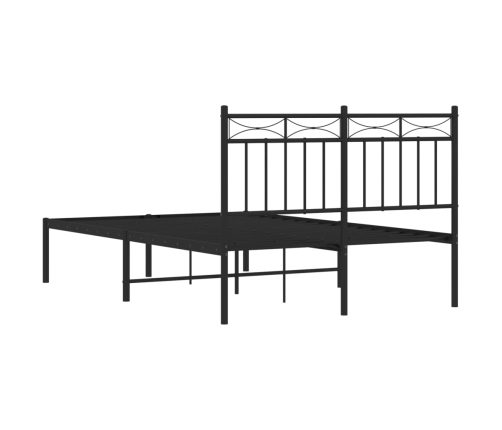 Estructura cama sin colchón con cabecero metal negro 120x190 cm