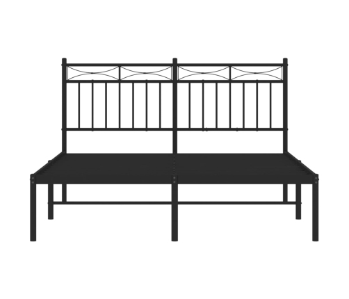 Estructura cama sin colchón con cabecero metal negro 135x190 cm