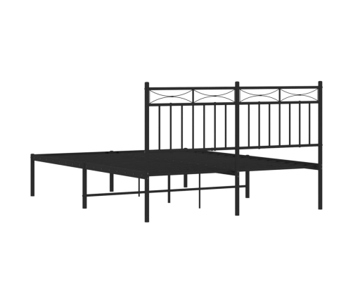 Estructura cama sin colchón con cabecero metal negro 135x190 cm