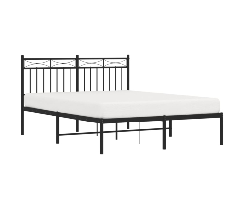 Estructura cama sin colchón con cabecero metal negro 140x190 cm