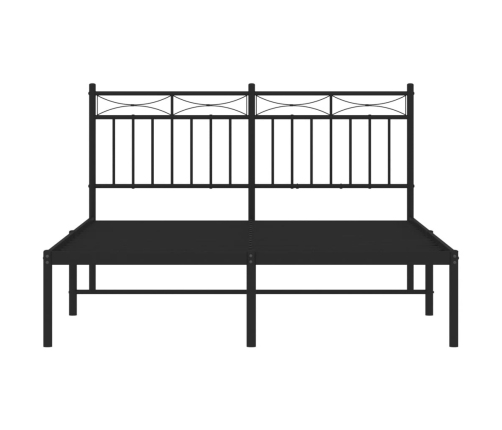 Estructura cama sin colchón con cabecero metal negro 140x190 cm