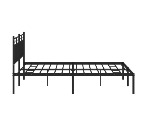 Estructura cama sin colchón con cabecero metal negro 160x200 cm