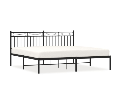 Estructura cama sin colchón con cabecero metal negro 183x213 cm