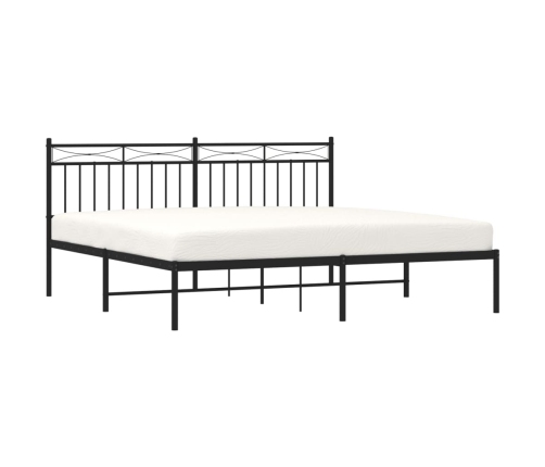 Estructura cama sin colchón con cabecero metal negro 183x213 cm