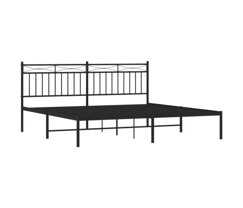 Estructura cama sin colchón con cabecero metal negro 183x213 cm