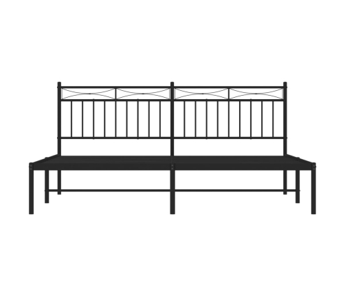 Estructura cama sin colchón con cabecero metal negro 183x213 cm