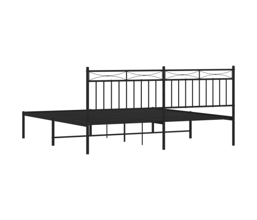 Estructura cama sin colchón con cabecero metal negro 183x213 cm