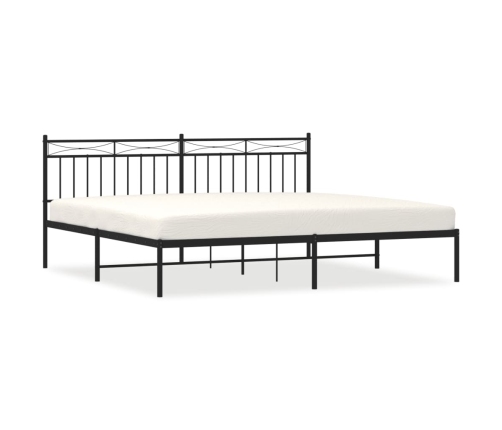 Estructura cama sin colchón con cabecero metal negro 193x203 cm