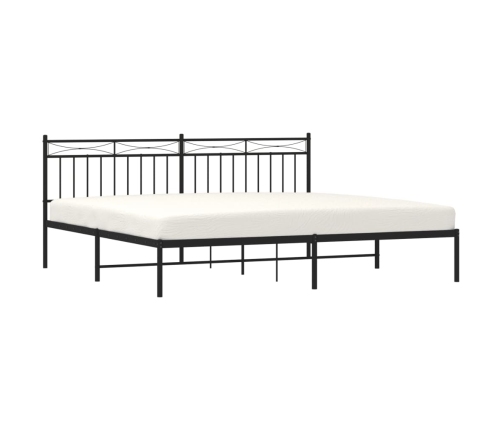 Estructura cama sin colchón con cabecero metal negro 193x203 cm