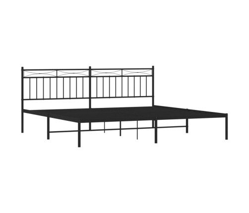 Estructura cama sin colchón con cabecero metal negro 193x203 cm