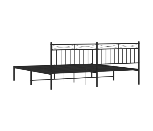 Estructura cama sin colchón con cabecero metal negro 193x203 cm