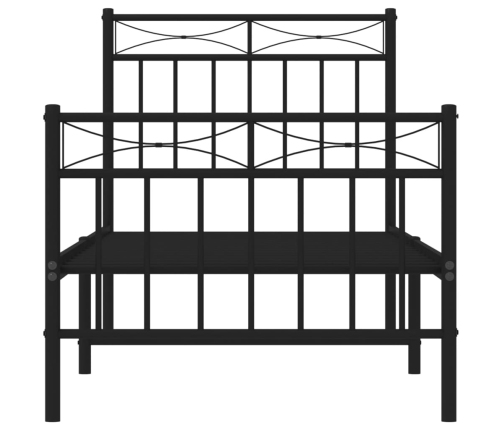 Estructura cama sin colchón con estribo metal negro 75x190 cm