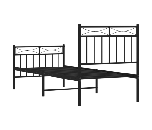 Estructura cama sin colchón con estribo metal negro 75x190 cm