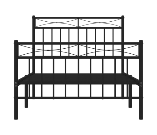 Estructura cama sin colchón con estribo metal negro 100x190 cm