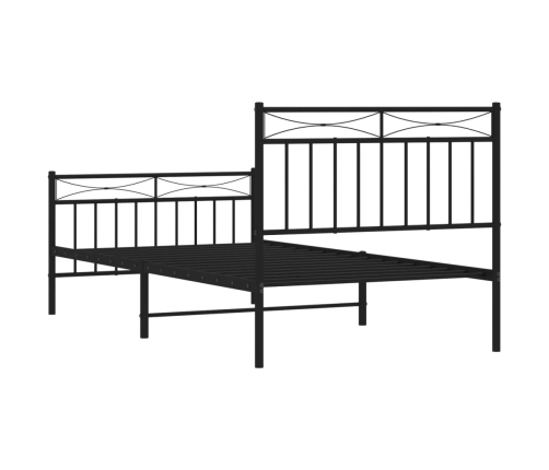 Estructura cama sin colchón con estribo metal negro 100x190 cm