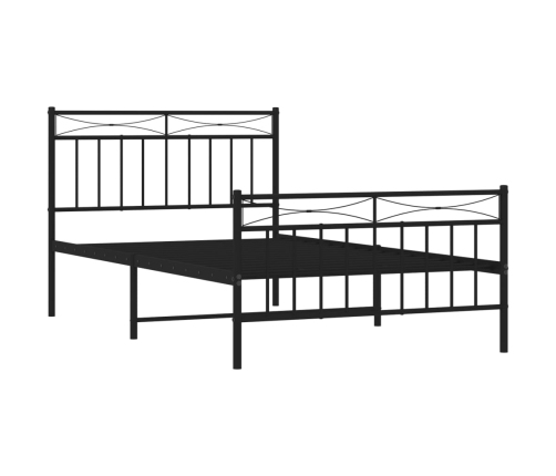 Estructura cama sin colchón con estribo metal negro 100x200 cm