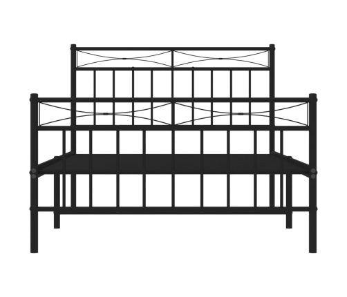 Estructura cama sin colchón con estribo metal negro 100x200 cm