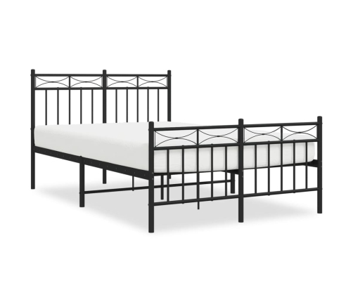 Estructura cama sin colchón con estribo metal negro 120x190 cm
