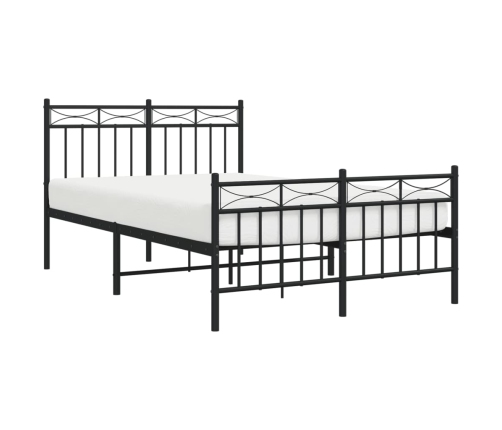 Estructura cama sin colchón con estribo metal negro 120x190 cm