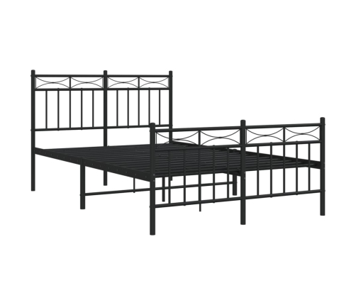 Estructura cama sin colchón con estribo metal negro 120x190 cm